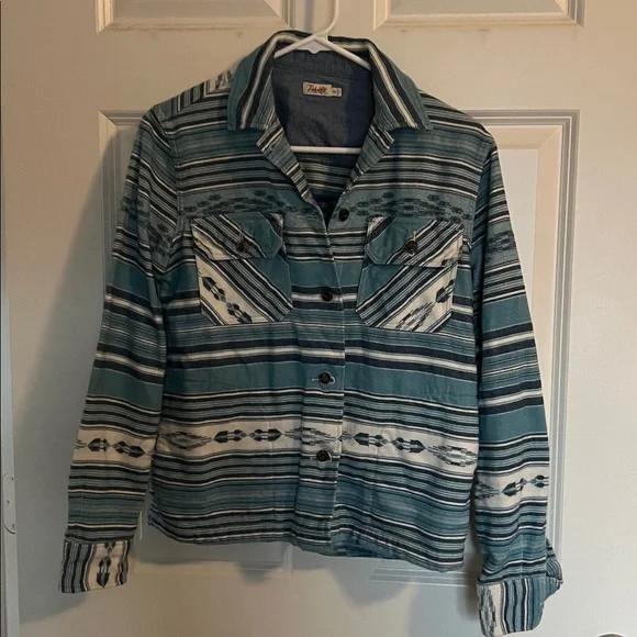 RARE Faherty Blue Striped Jacket - Picture 5 of 11